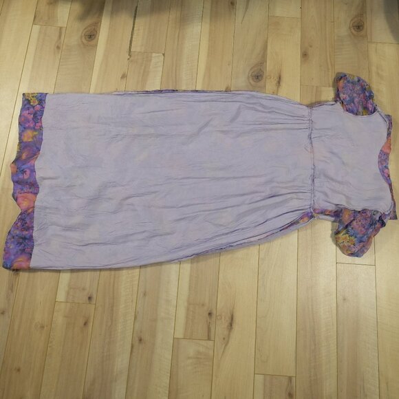 VINTAGE HANDMADE Prairie Cottagecore 70s Short Sleeve Maxi Dress - Size XS/S - Picture 10 of 10